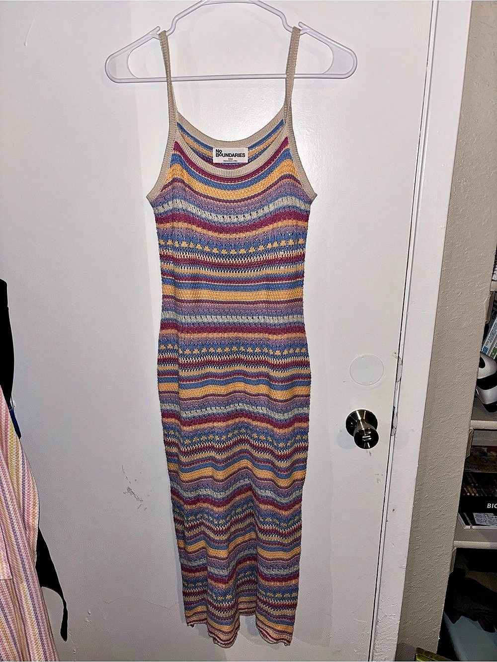 No Boundaries Multicolor Striped Maxi Dress Size Small